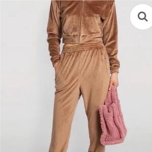 SKIMS Tan Velour Track Pants